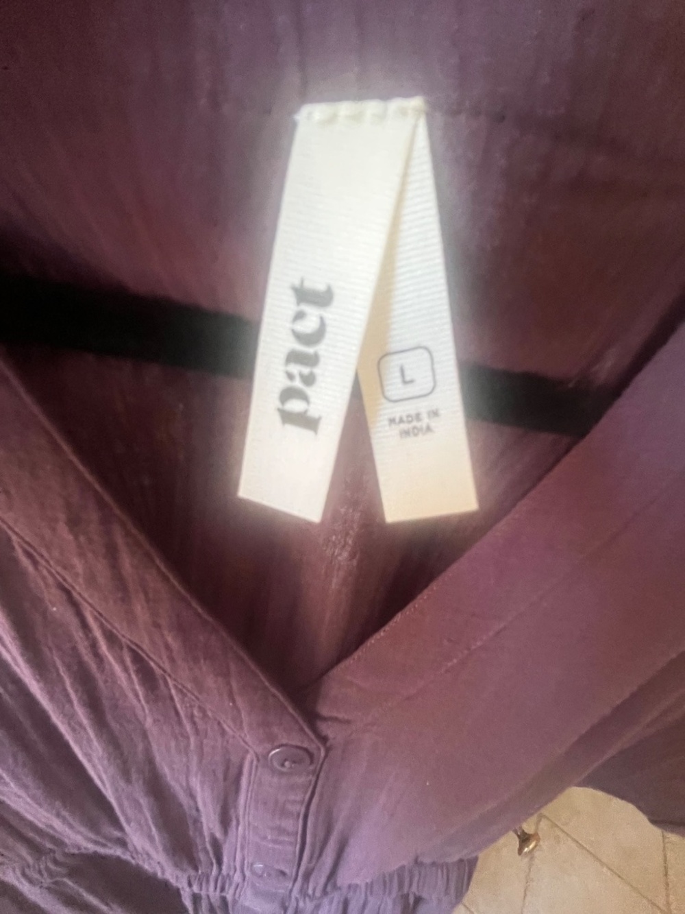 Pact Purple Gauze Dress, L - Picture 2 of 4